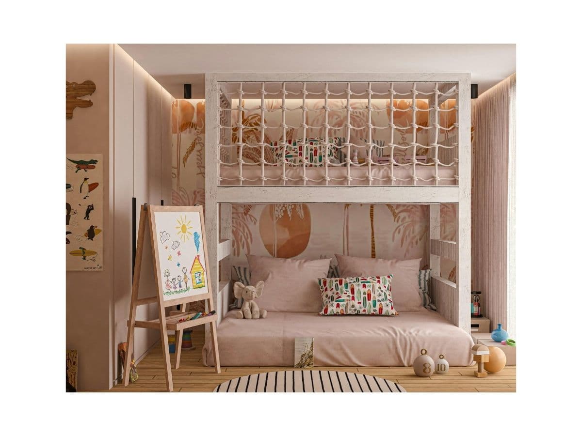 Sıcak Tonlu Loft Yatak Genç Odası